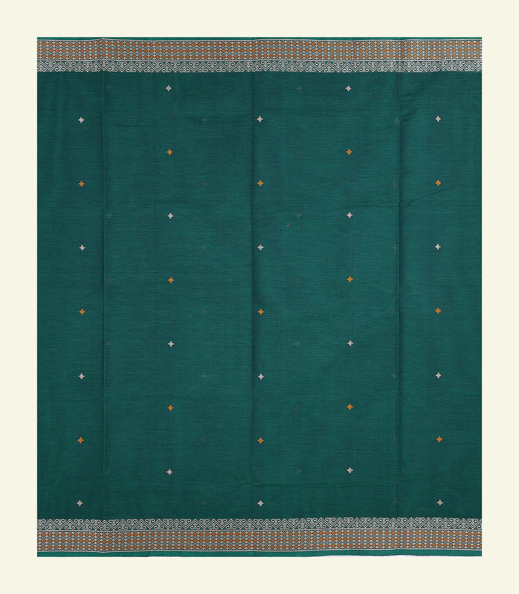 Dark Green Handloom Cotton Saree