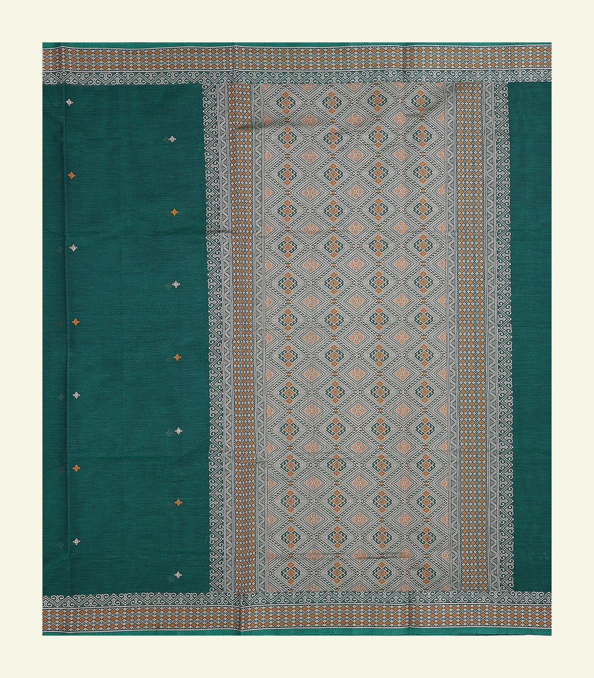 Dark Green Handloom Cotton Saree