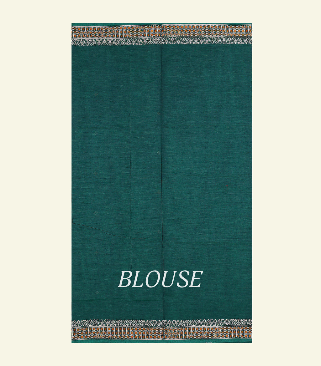 Dark Green Handloom Cotton Saree