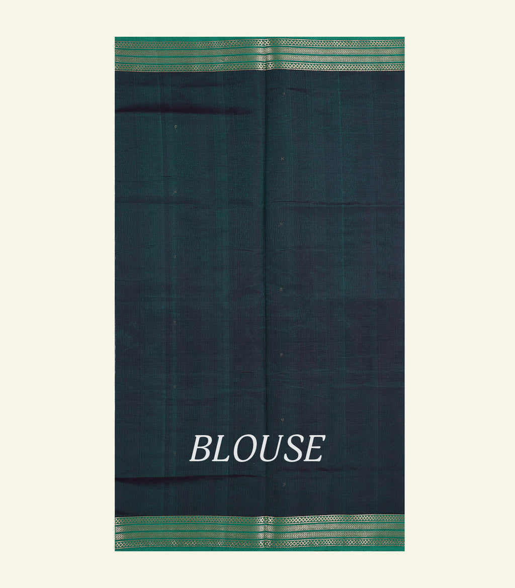 Teal Green Silk Cotton Saree