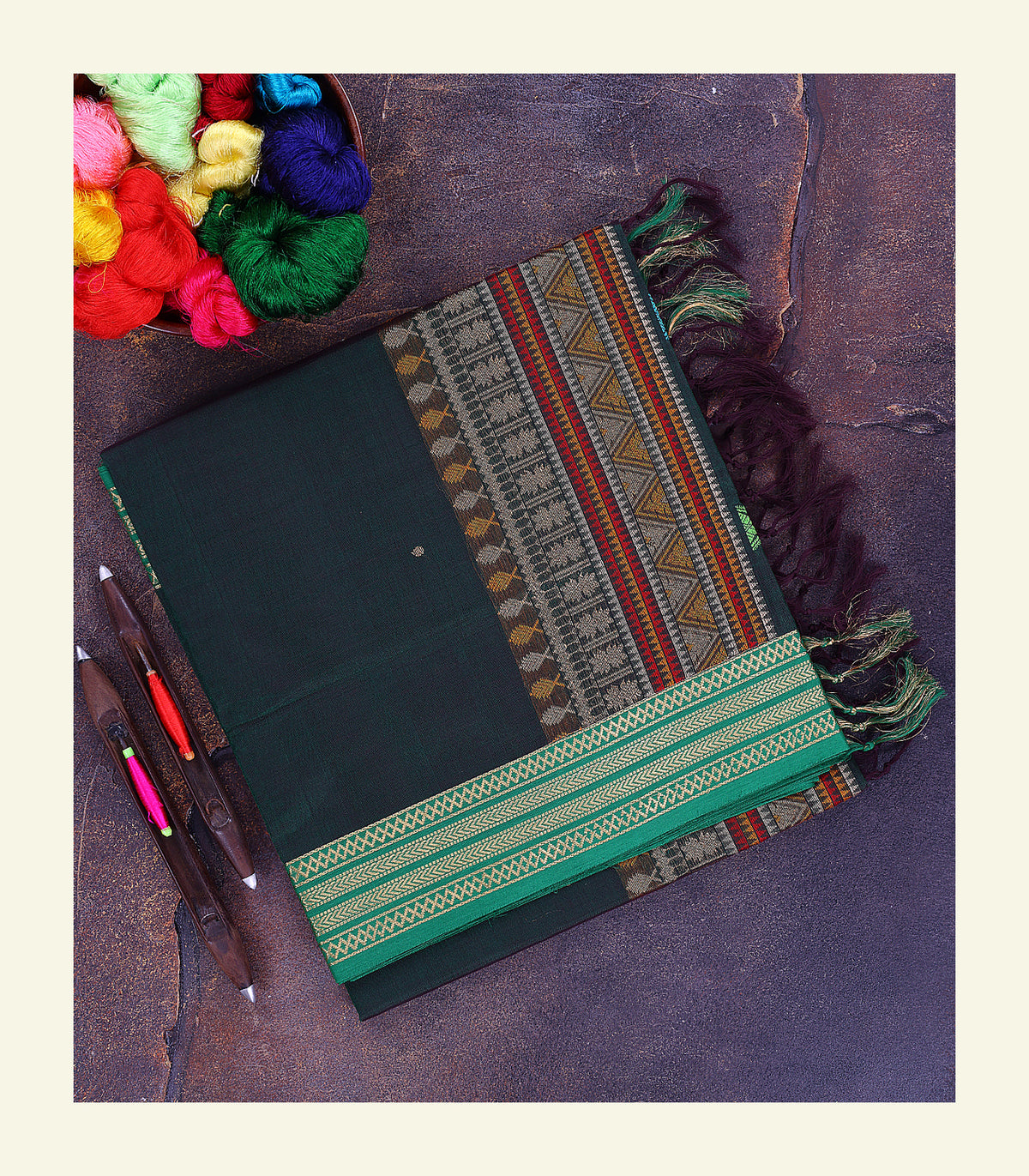 Teal Green Silk Cotton Saree