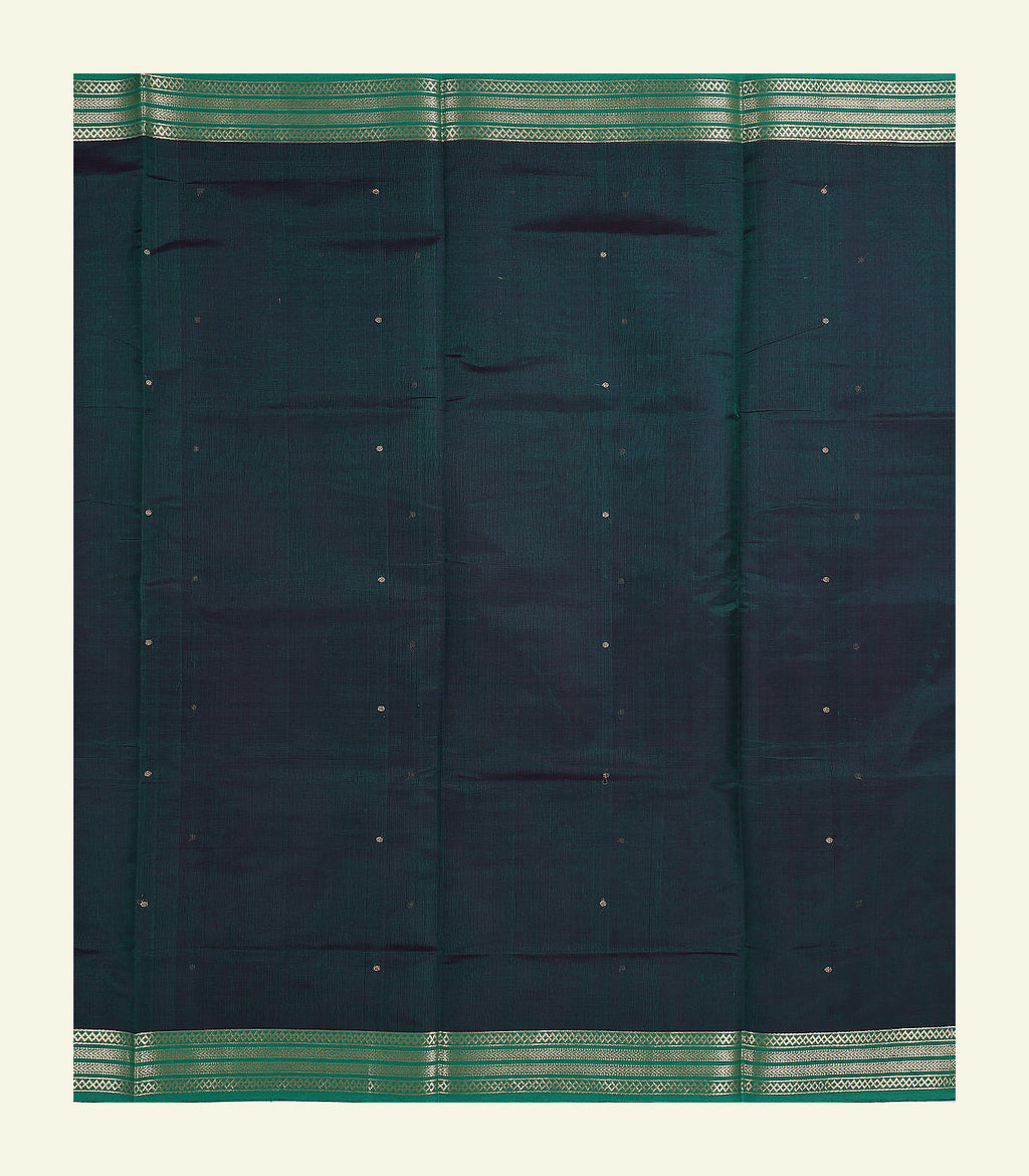 Teal Green Silk Cotton Saree