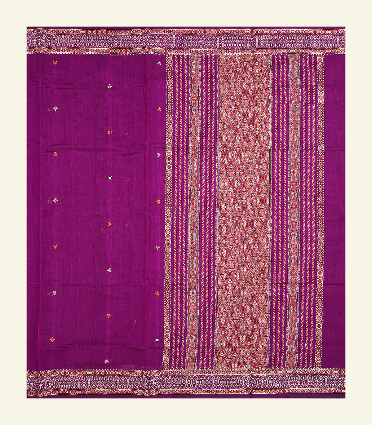 Magenta Handloom Cotton Saree