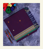 Deep Purple Handloom Cotton Saree