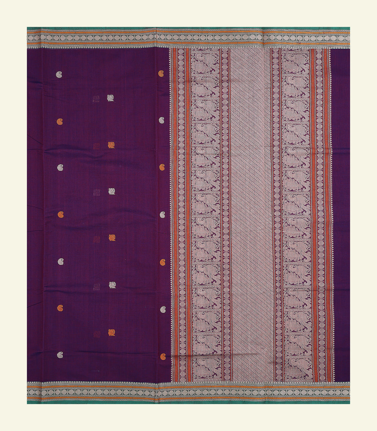Deep Purple Handloom Cotton Saree