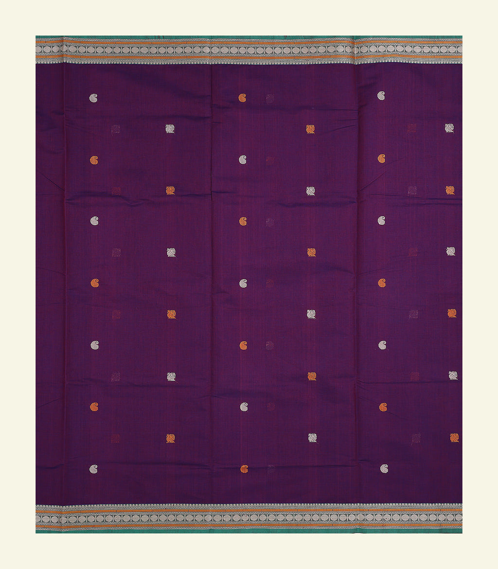 Deep Purple Handloom Cotton Saree