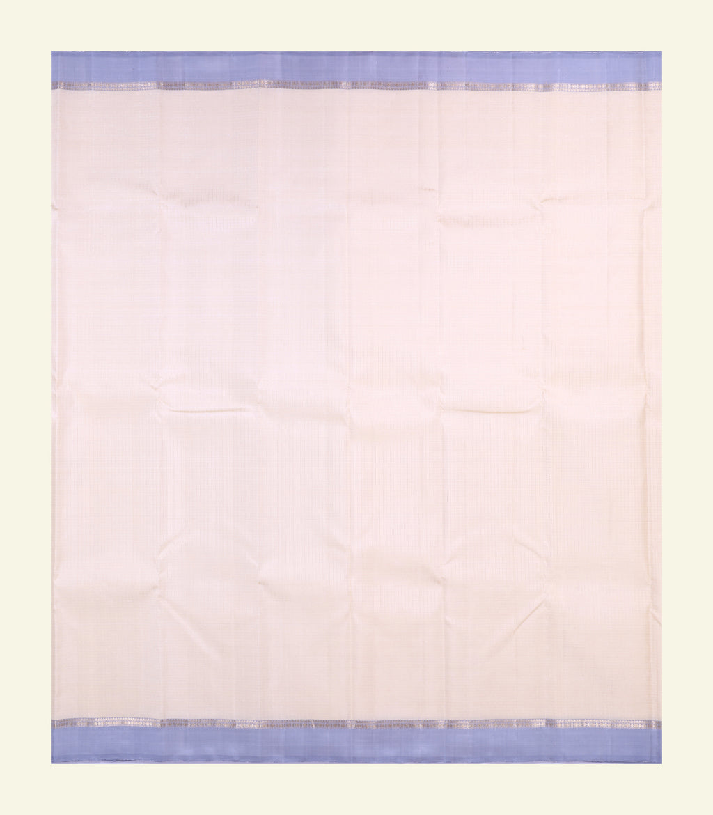 White Checkered Handloom Silk Saree