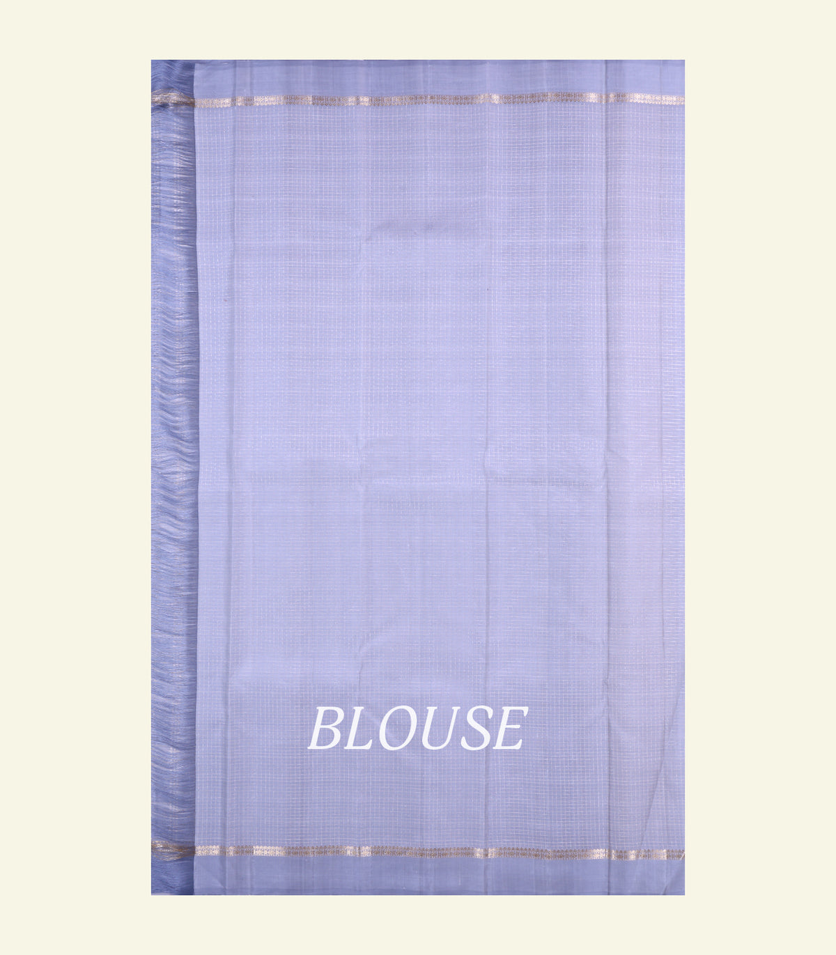 White Checkered Handloom Silk Saree