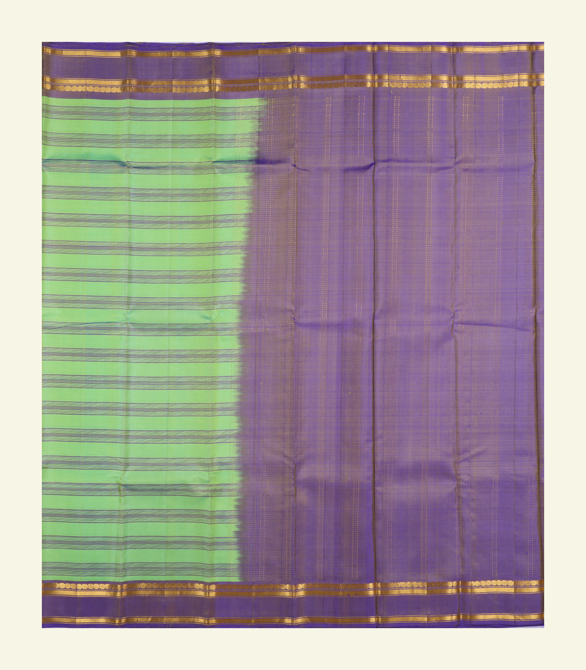 Green Striped Silk Saree