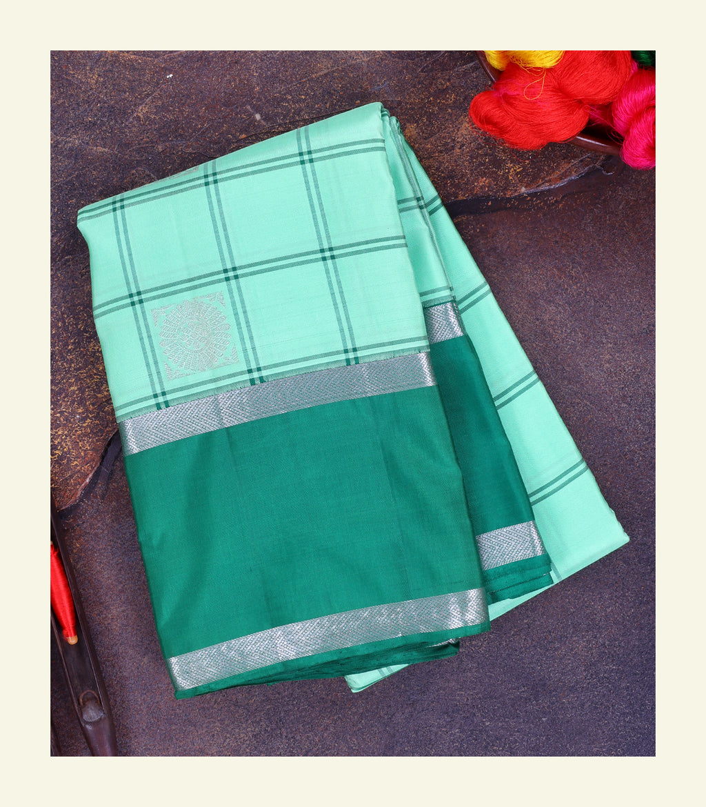 Mint Green Handloom Silk Saree