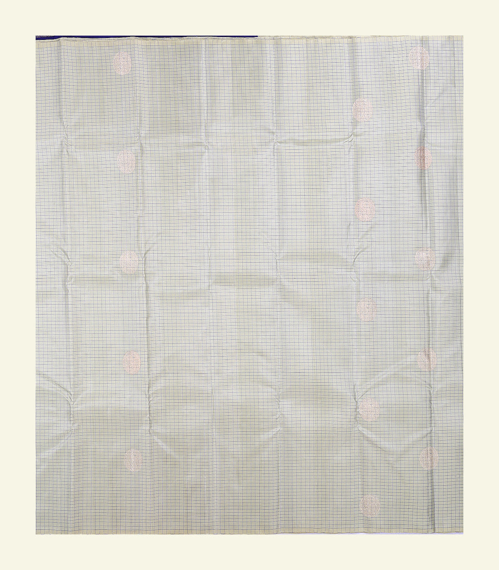 Light Green Checkered Handloom Silk Saree