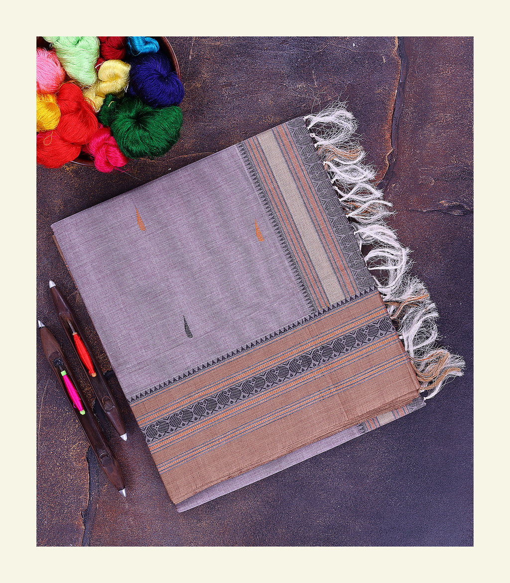 Lavender Handloom Cotton Saree