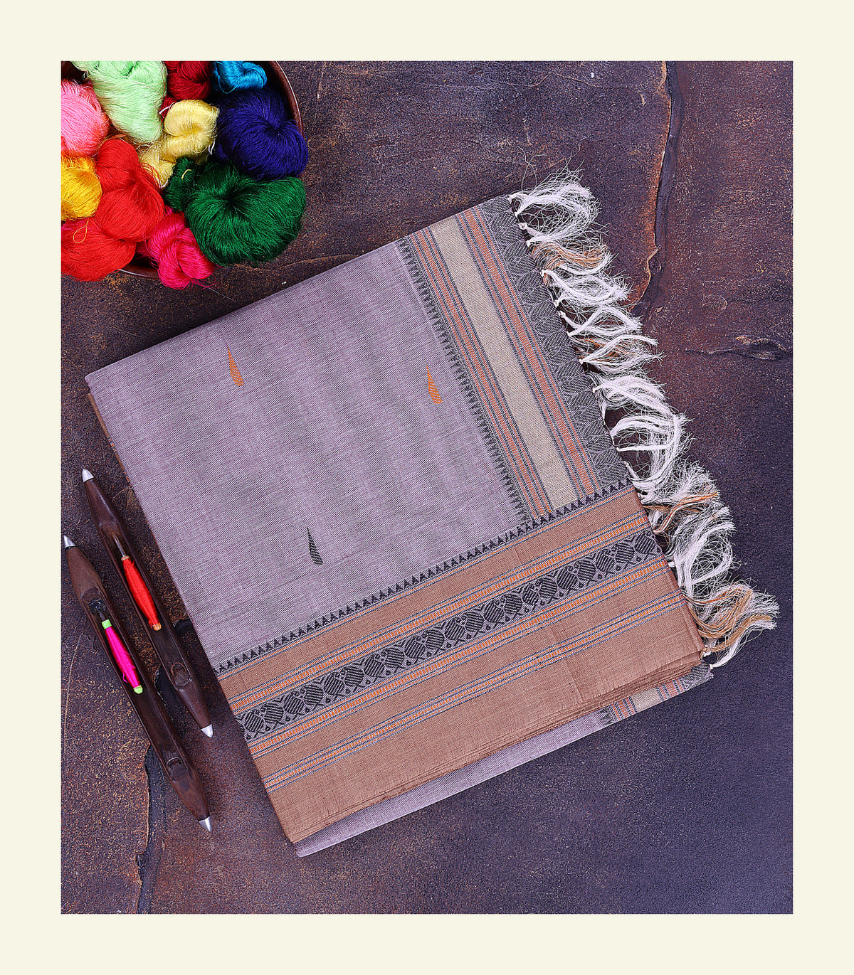Lavender Handloom Cotton Saree