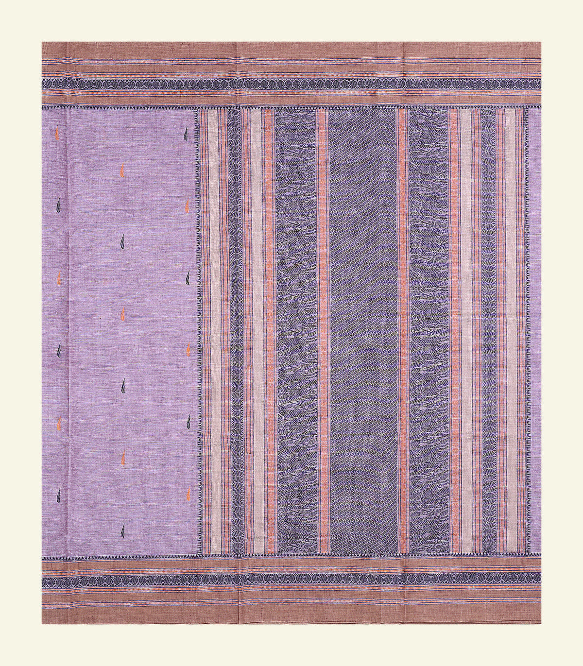 Lavender Handloom Cotton Saree