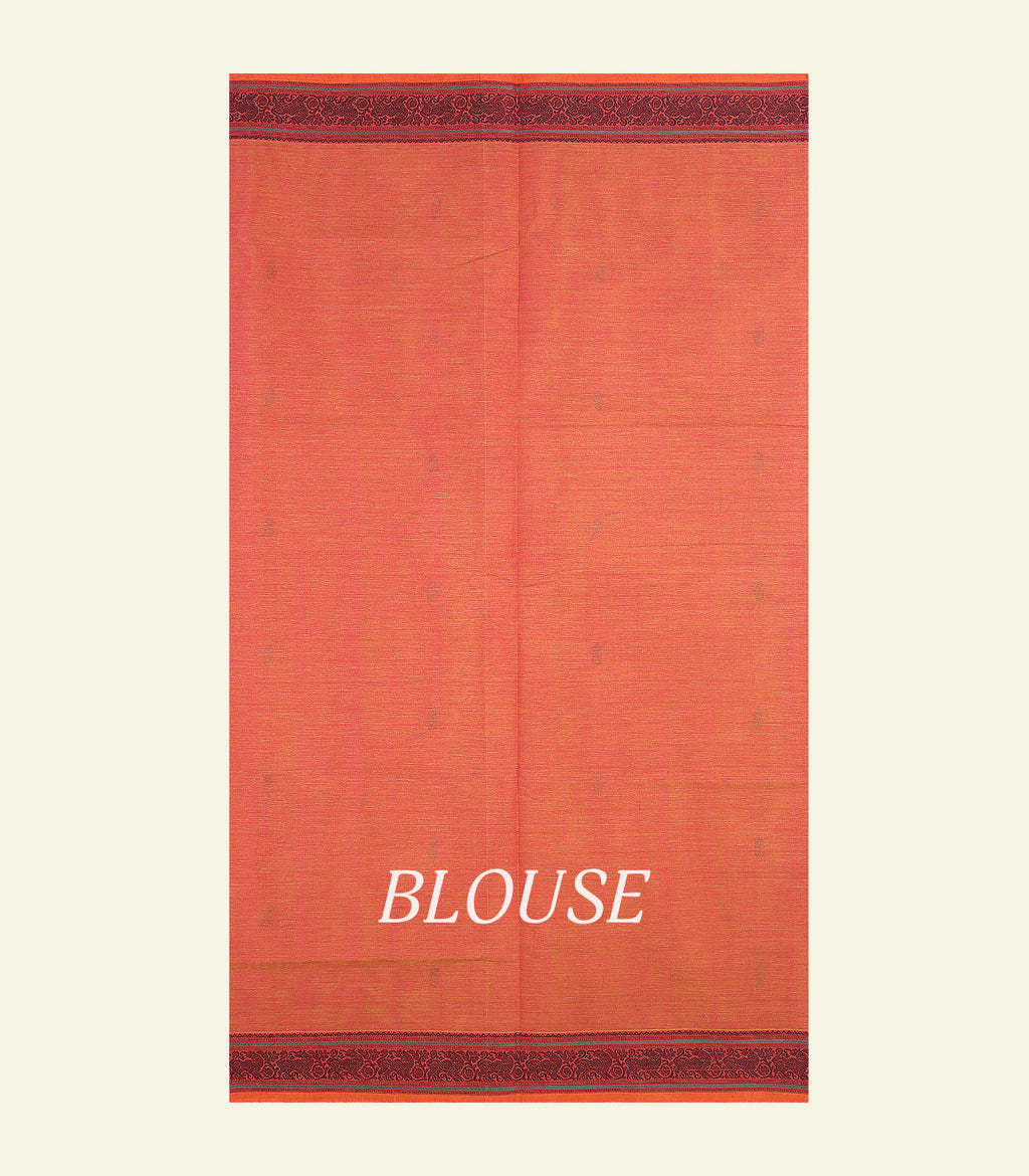 Orange Handloom Cotton Saree