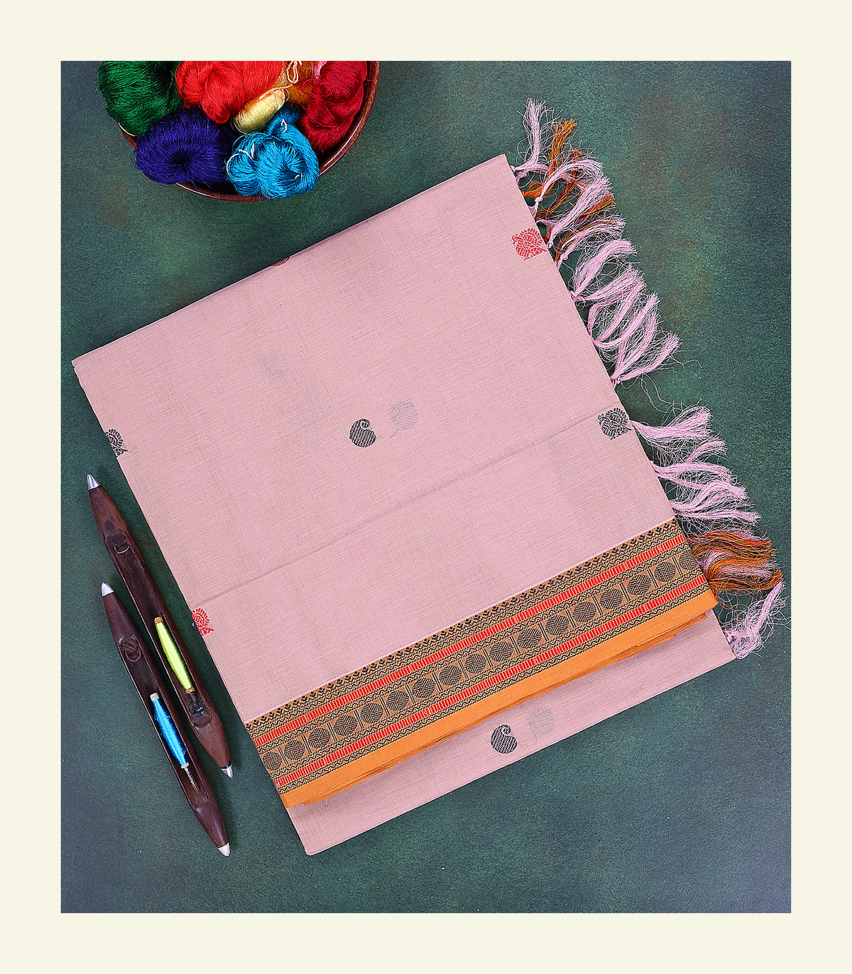 Light Pink Handloom Cotton Saree