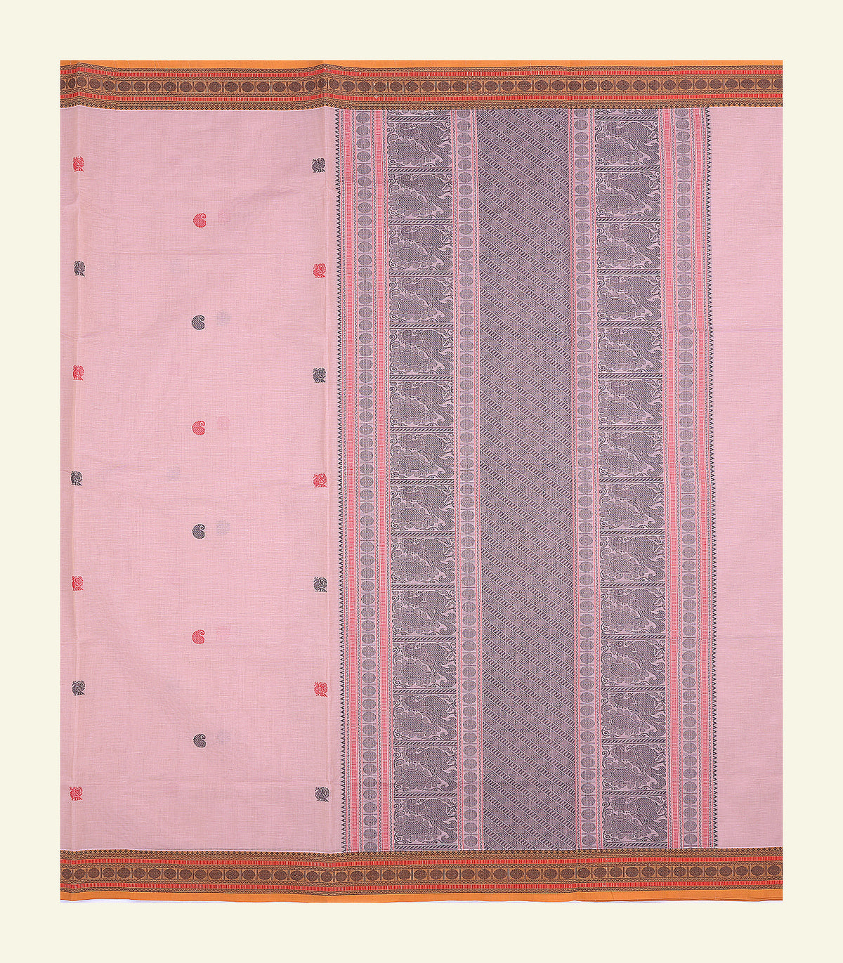 Light Pink Handloom Cotton Saree