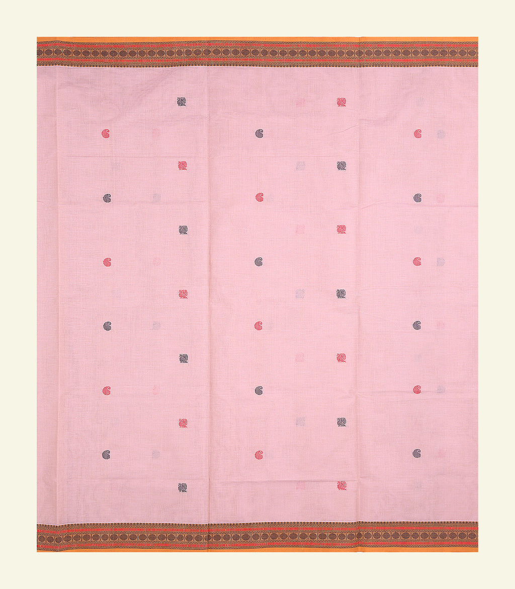 Light Pink Handloom Cotton Saree