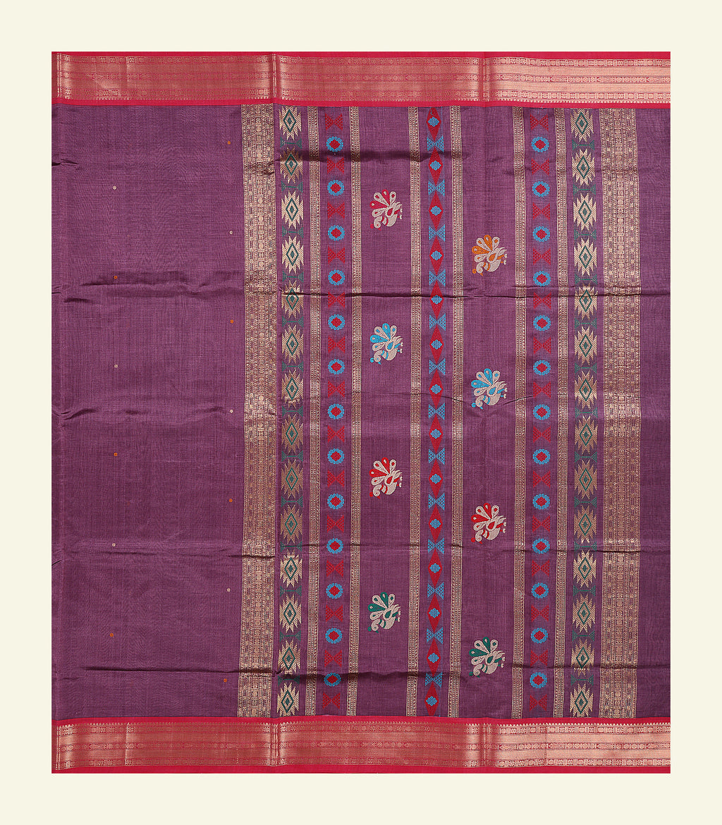 Purple Silk Cotton Saree