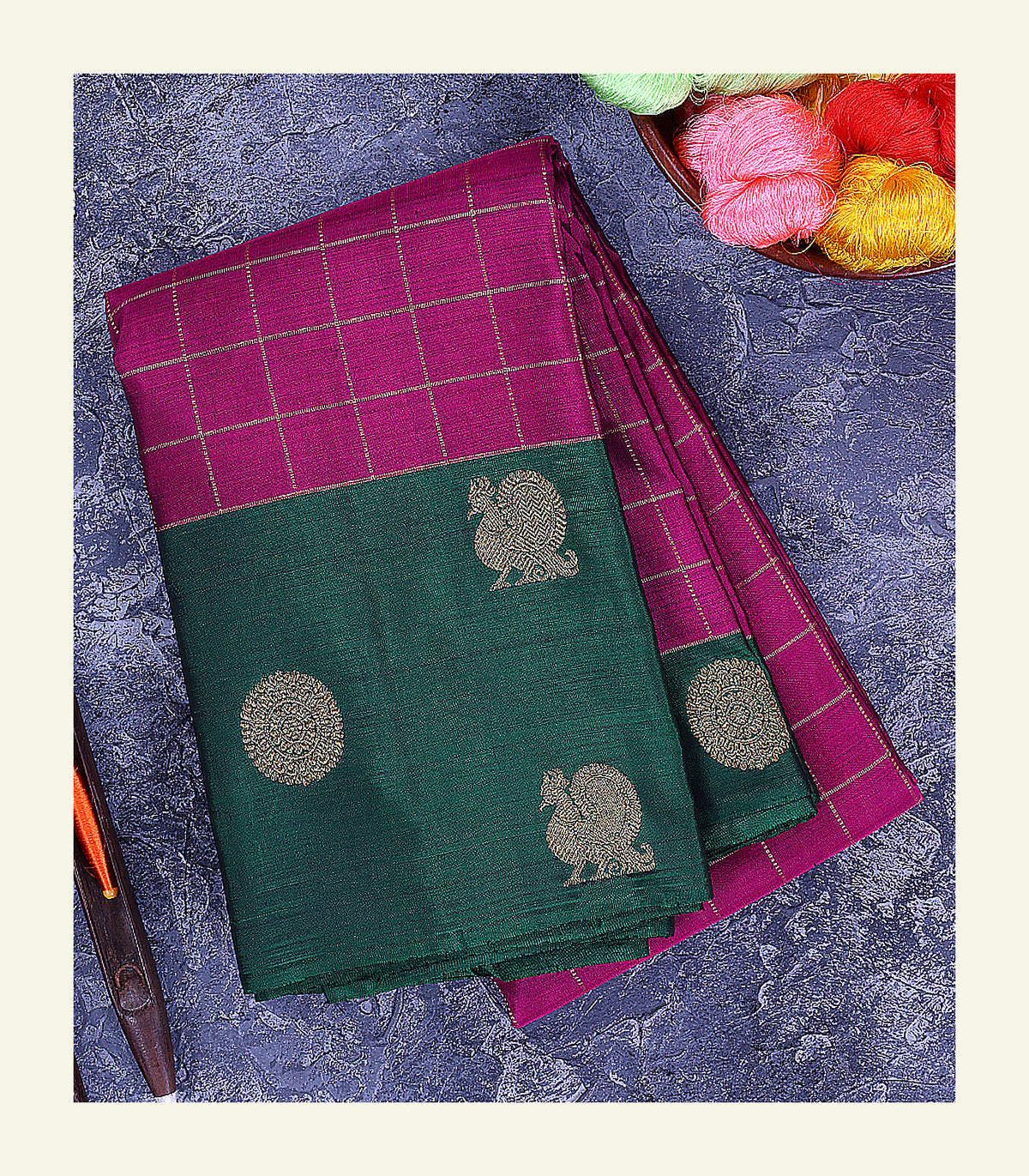 Magenta Handloom Silk Saree