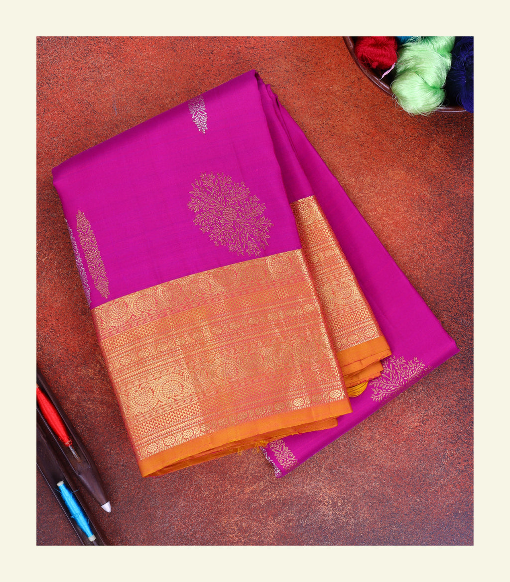 Magenta Handloom Silk Saree