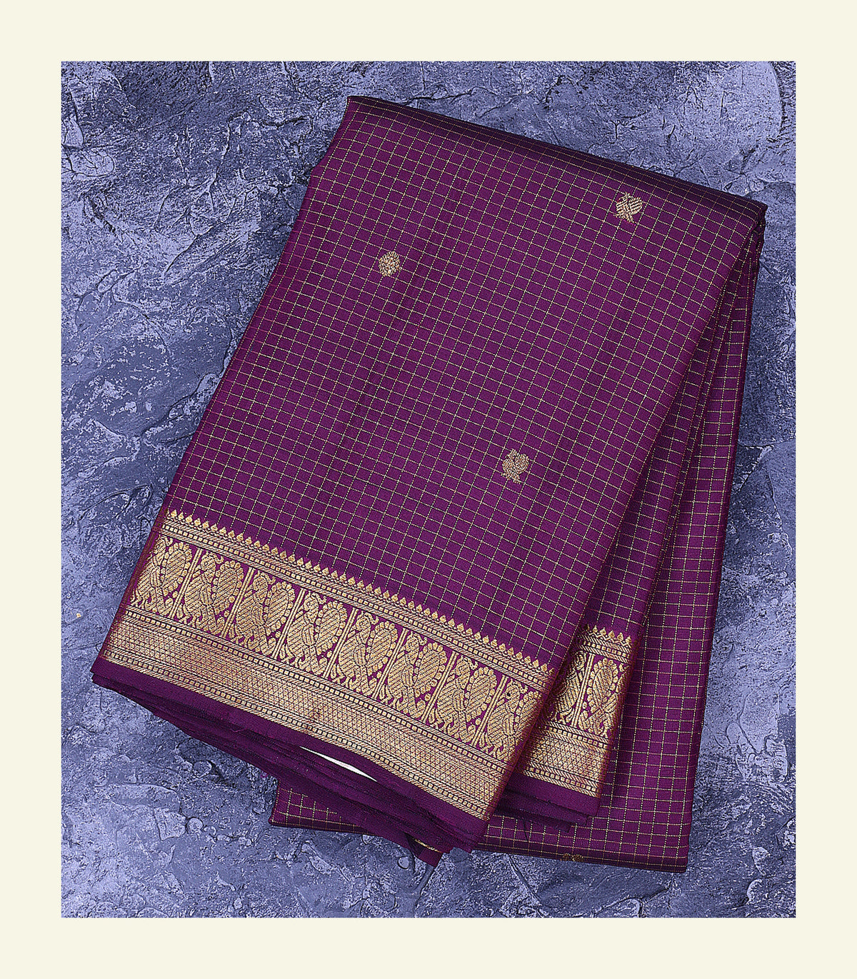 Checkered Handloom Silk Saree