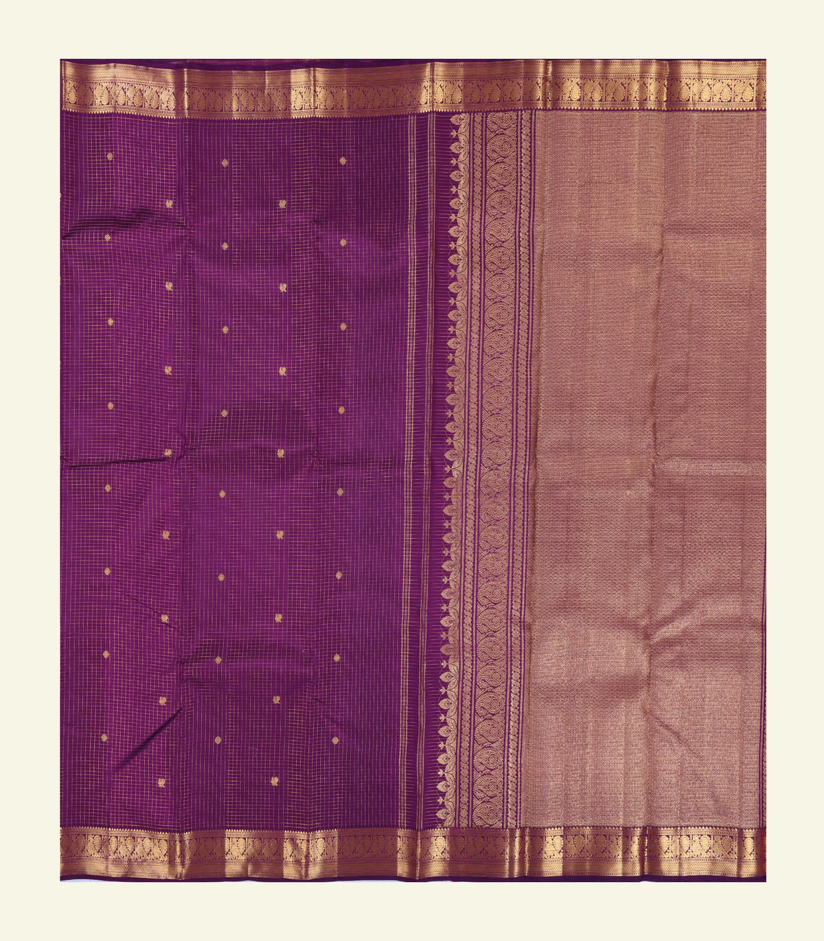 Checkered Handloom Silk Saree