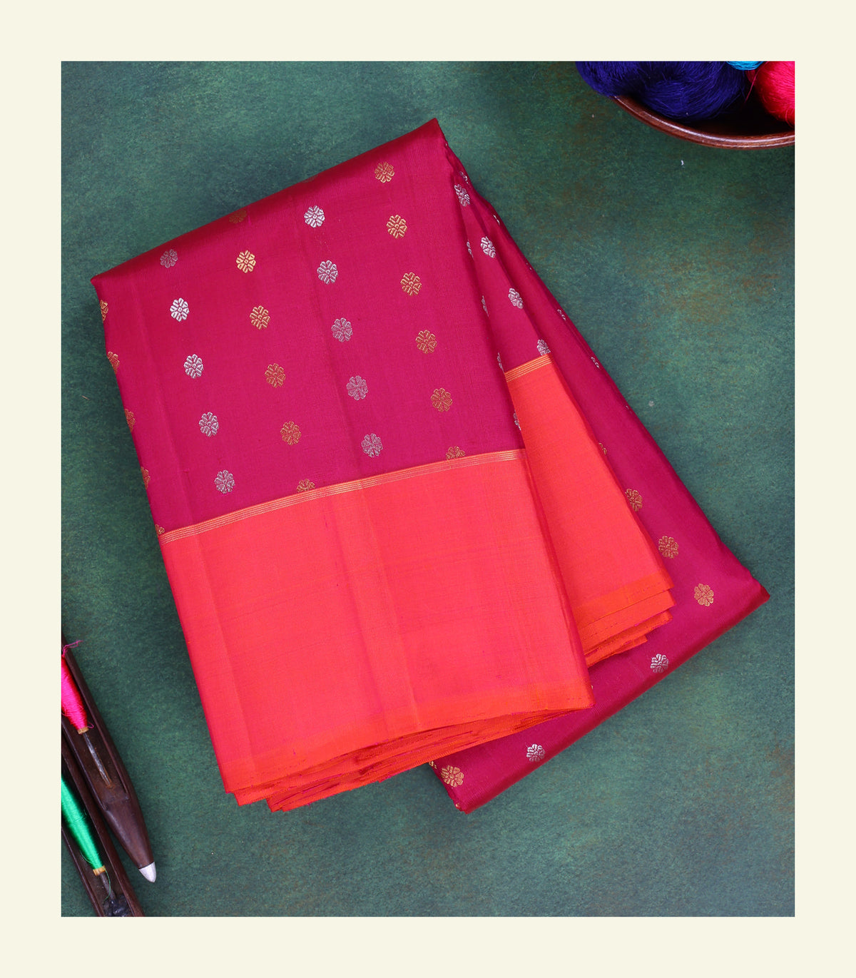 Magenta Handloom Silk Saree