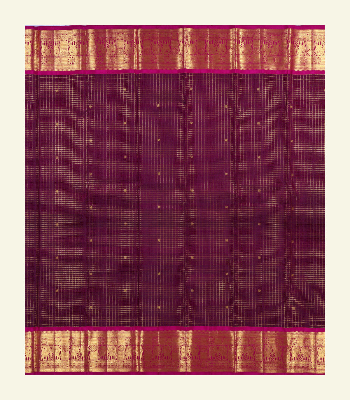 Oosi Checkered Handloom Silk Saree