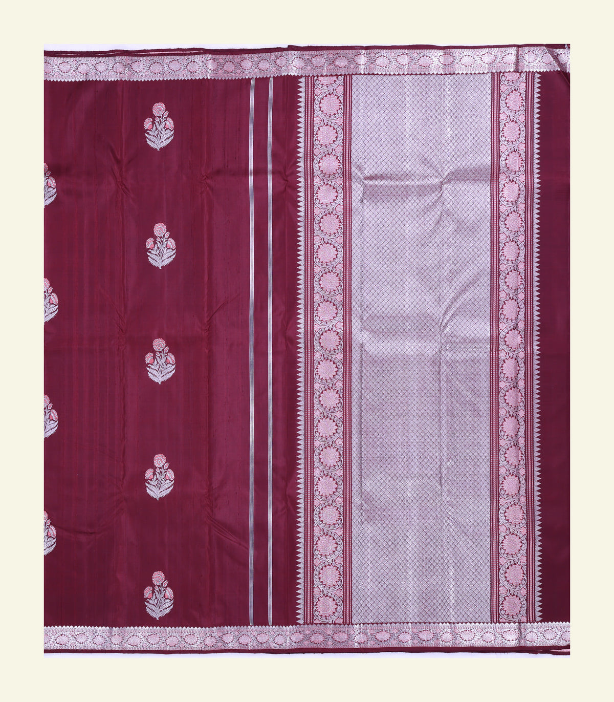 Maroon Handloom Silk Saree
