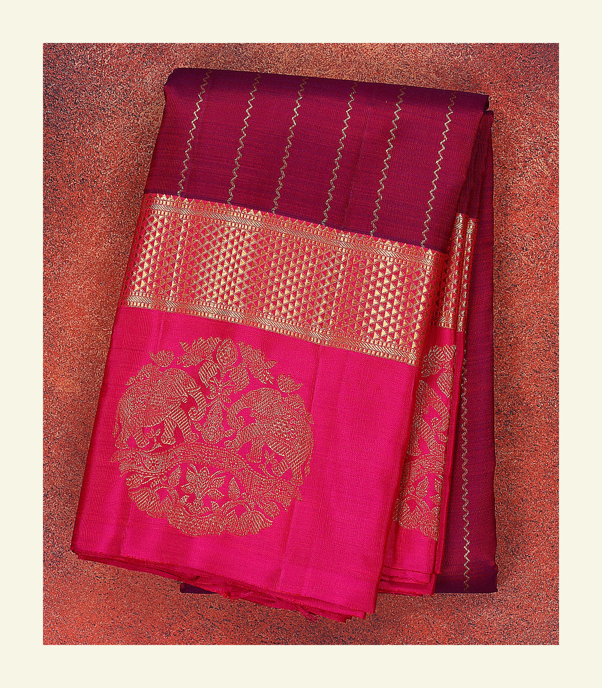 Maroon Handloom Silk Saree