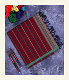 Maroon Handloom Cotton Saree