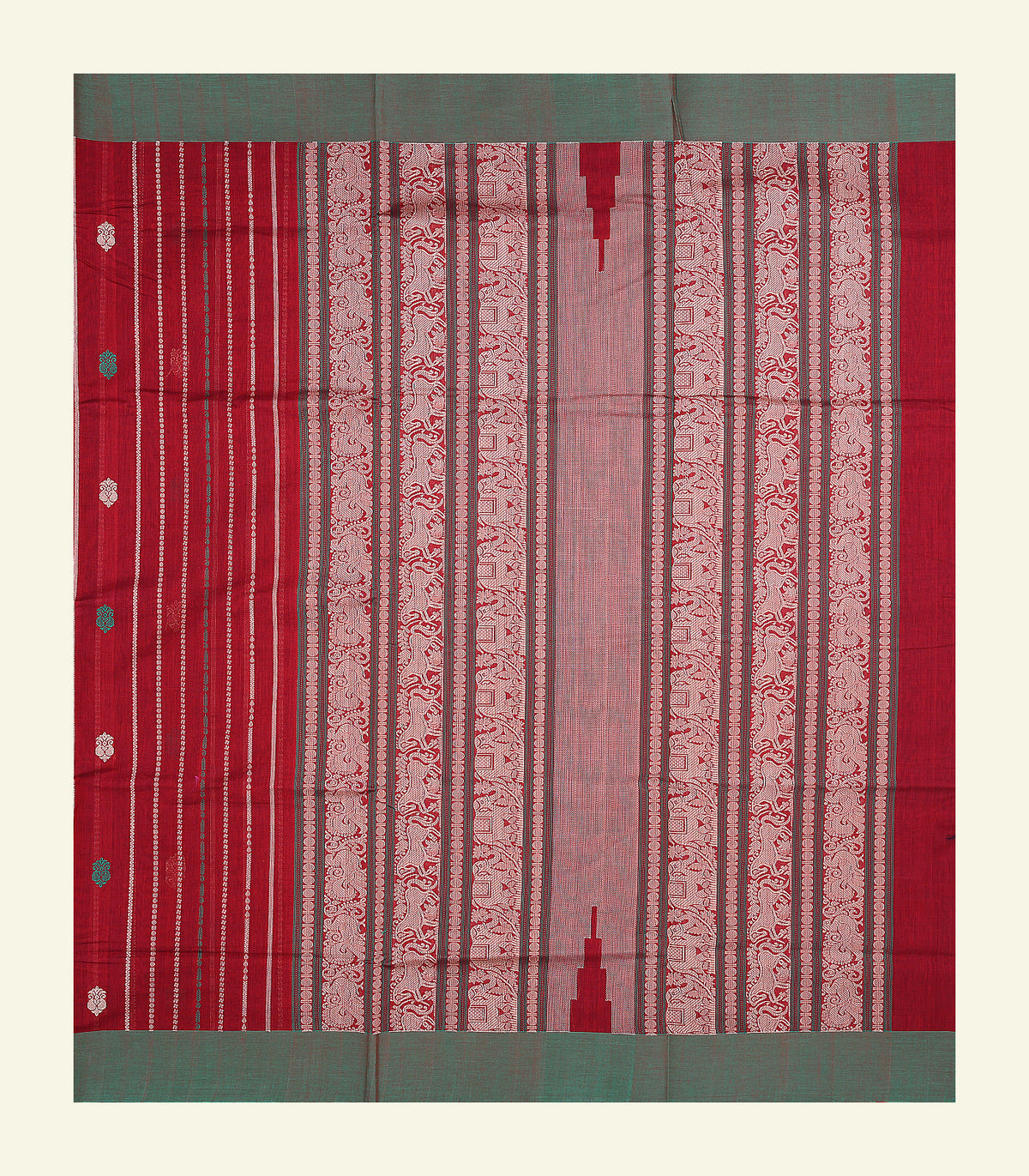 Maroon Handloom Cotton Saree