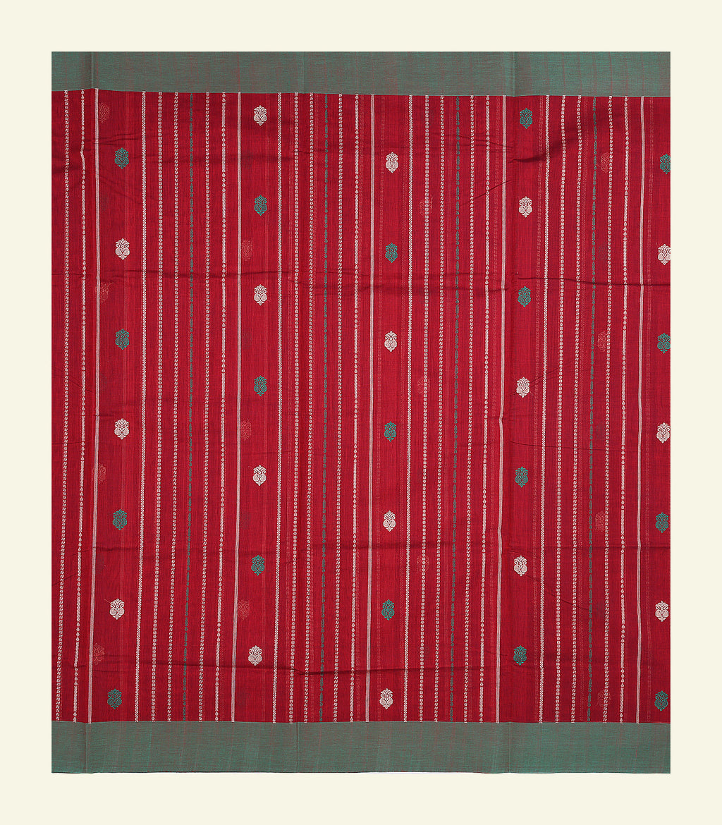 Maroon Handloom Cotton Saree