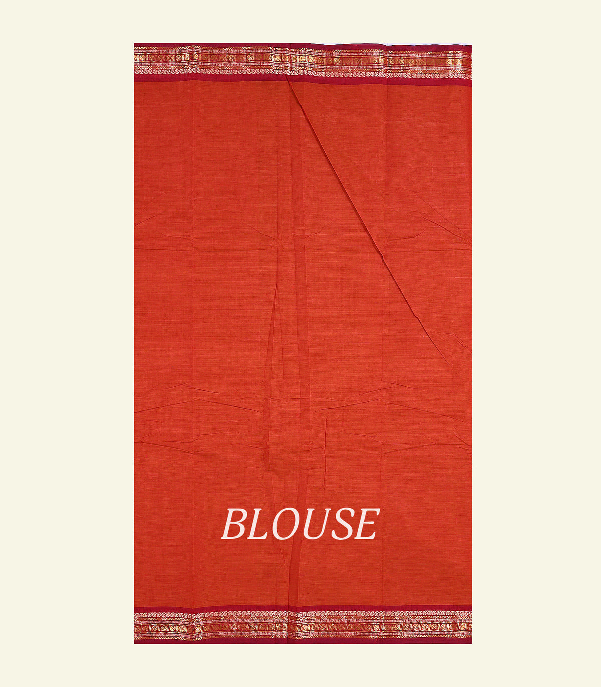 Red Plain Cotton Saree