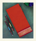 Red Plain Cotton Saree
