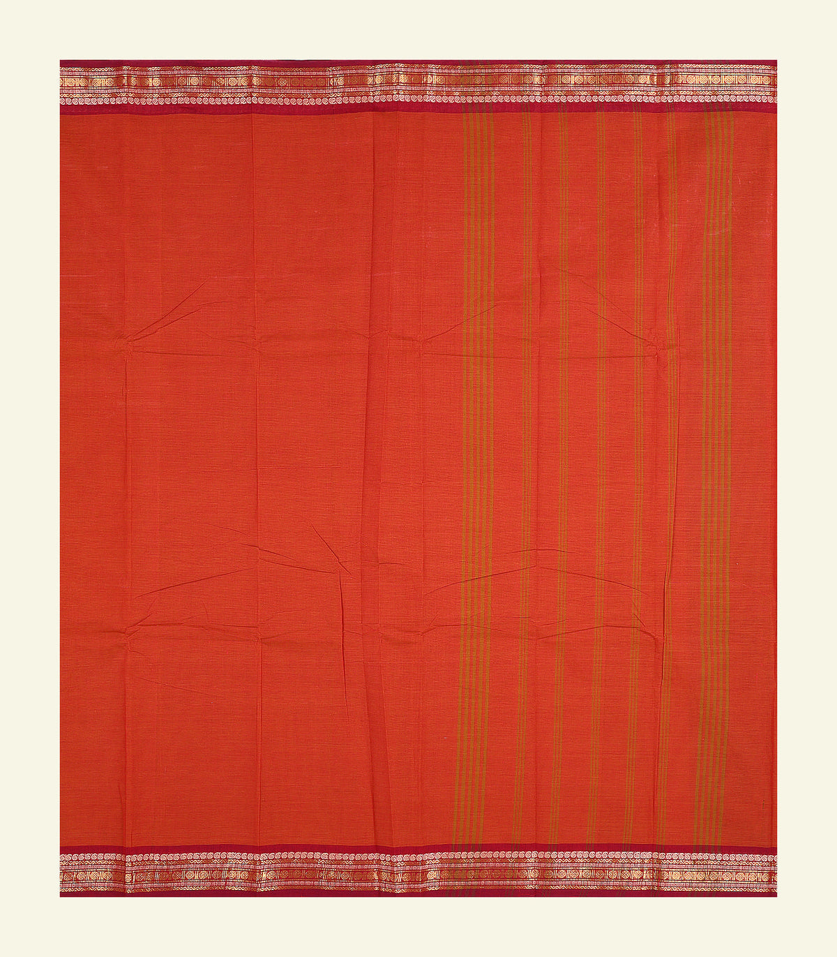 Red Plain Cotton Saree
