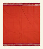Red Plain Cotton Saree