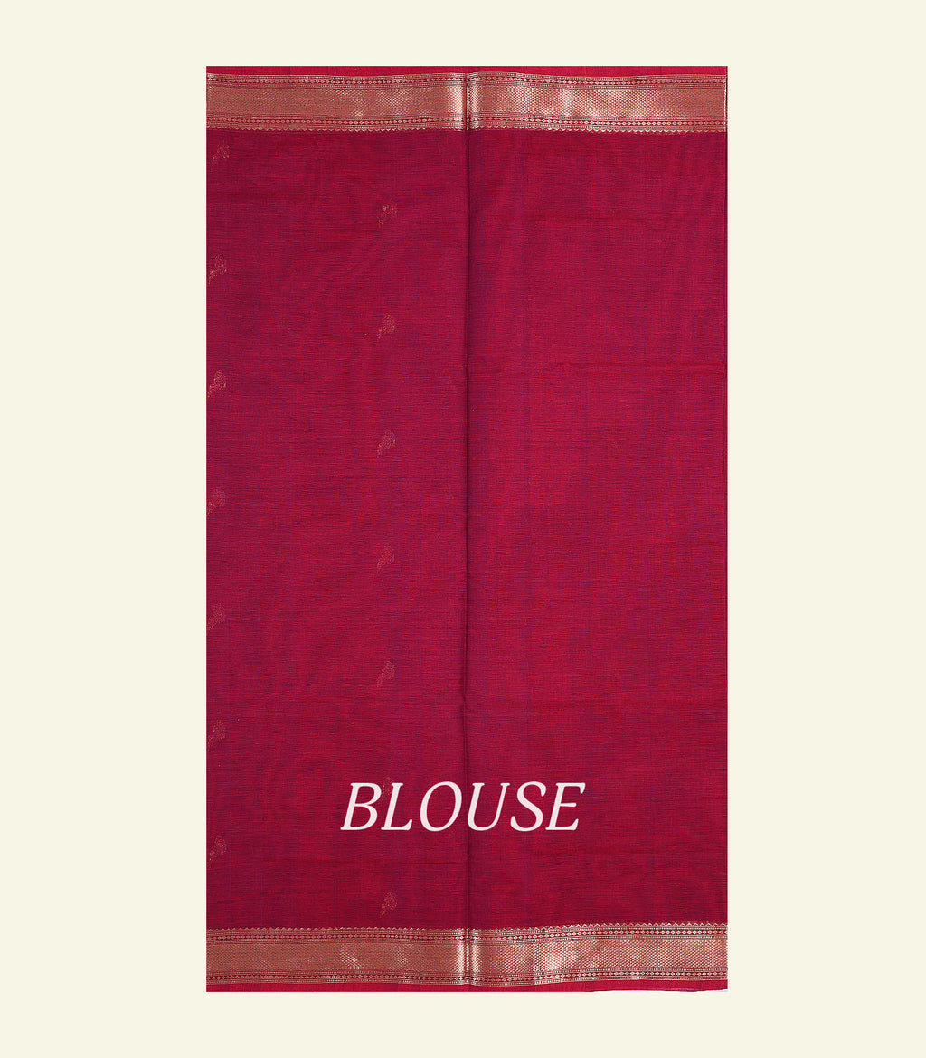 Maroon Kili Butta Handloom Cotton Saree