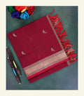 Maroon Kili Butta Handloom Cotton Saree