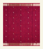 Maroon Kili Butta Handloom Cotton Saree