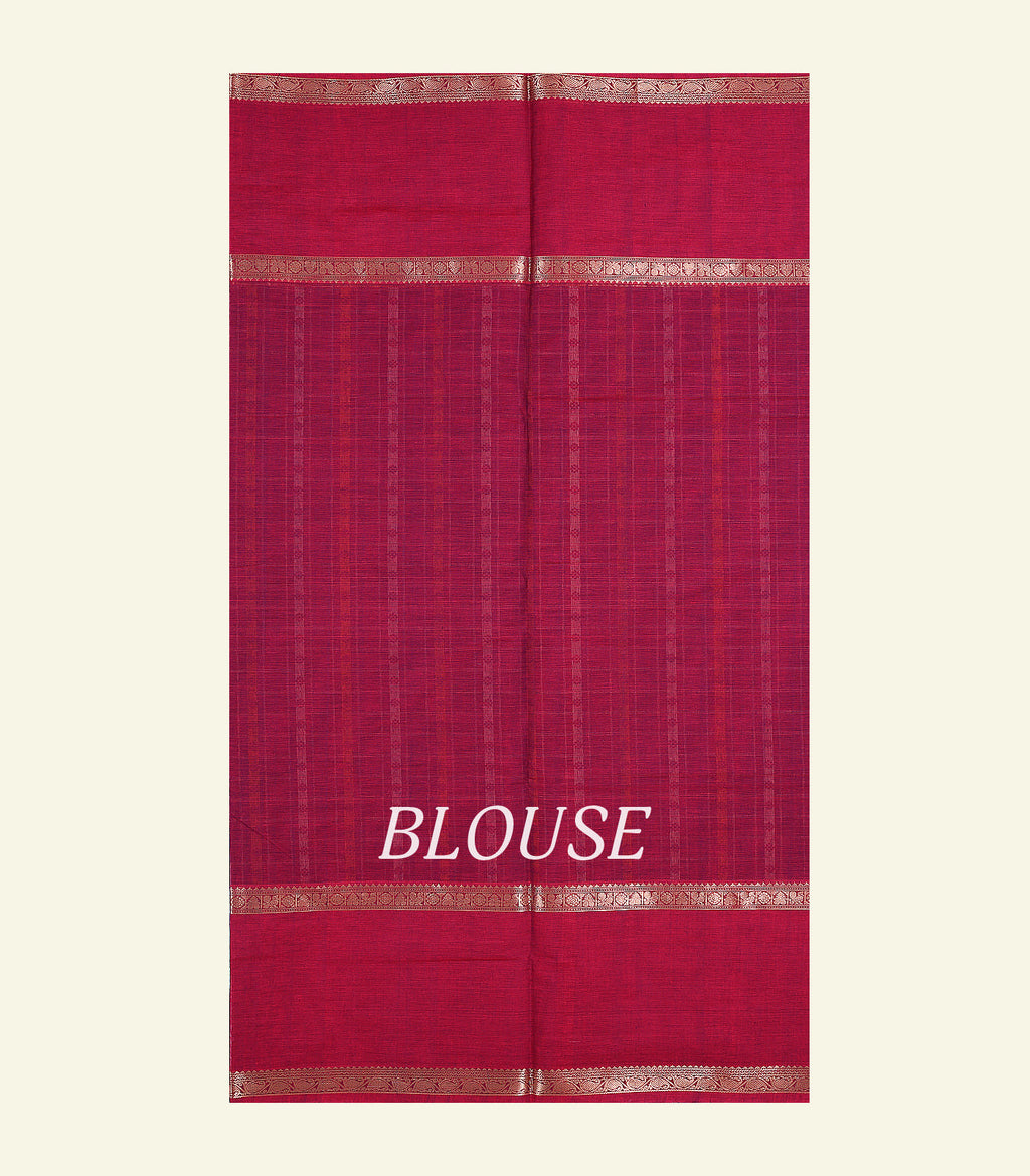 Maroon Handloom Cotton Saree