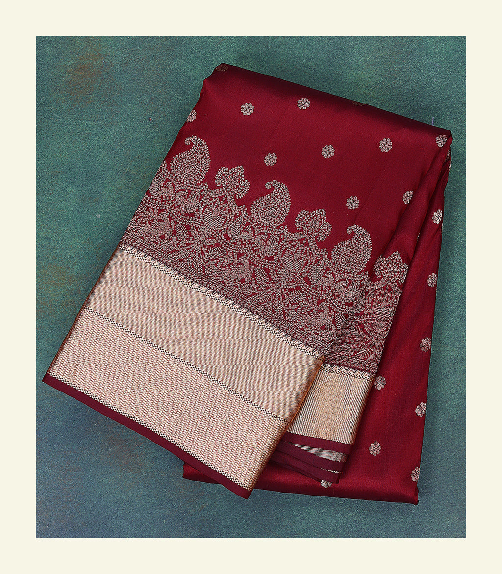 Classic Maroon Silk Saree