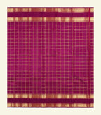 Checkered Magenta Handloom Silk Saree
