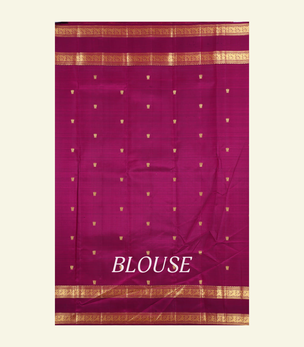 Checkered Magenta Handloom Silk Saree