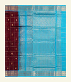Maroon Checkered Silk Cotton Saree
