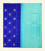 Blue Checkered Handloom Silk Saree