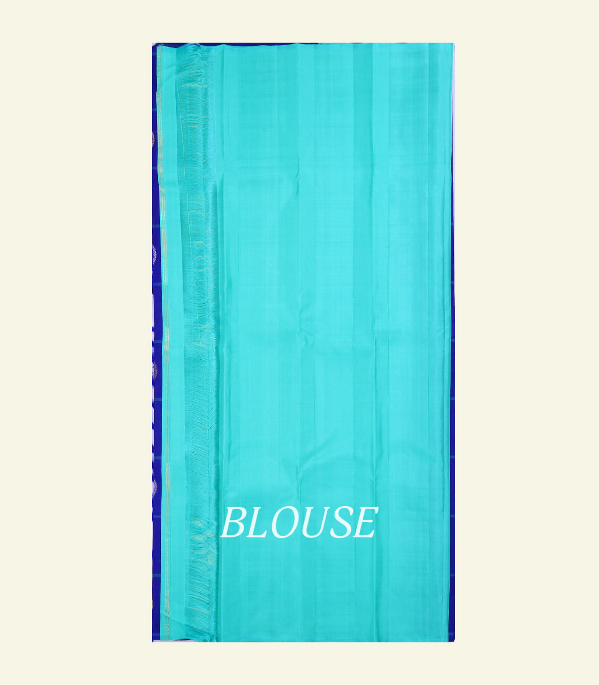 Blue Checkered Handloom Silk Saree