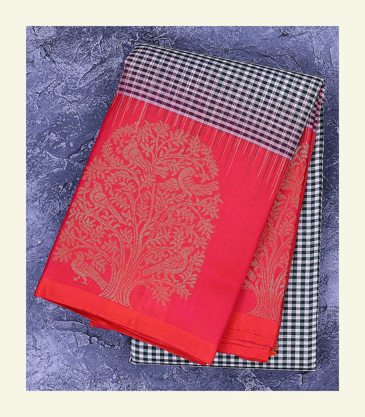 Checkered Silk Saree