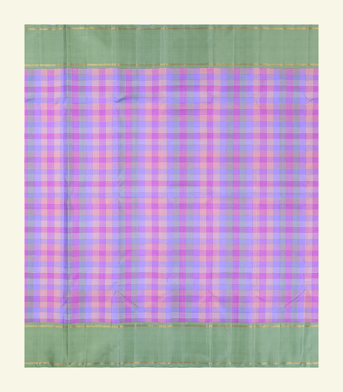 Multicolour Checkered Handloom Silk Saree